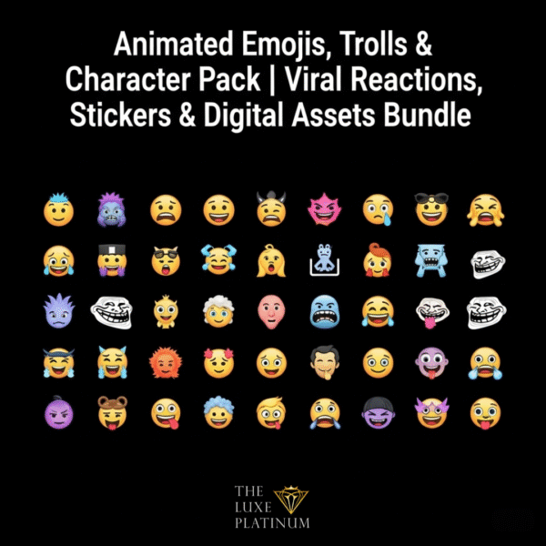 Animated Emojis, Trolls & Character Pack | Viral Reactions, Stickers & Digital Assets Bundle